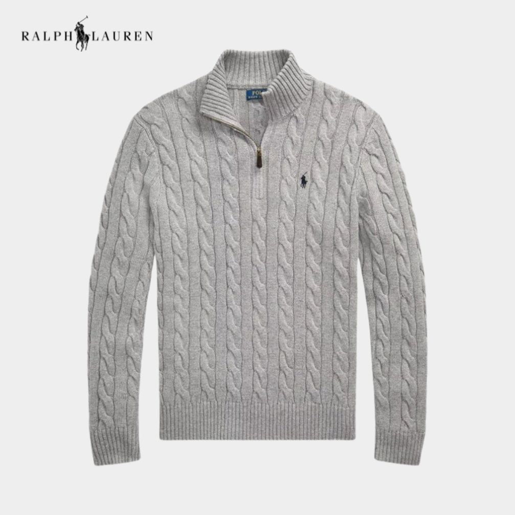 RALPH LAUREN - Jersey de Punto Grueso con Cremallera – Estilo Atemporal
