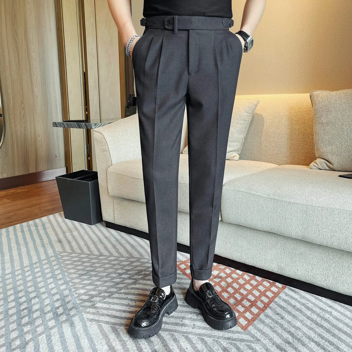 Pantalones de Vestir Slim Fit Largo al Tobillo