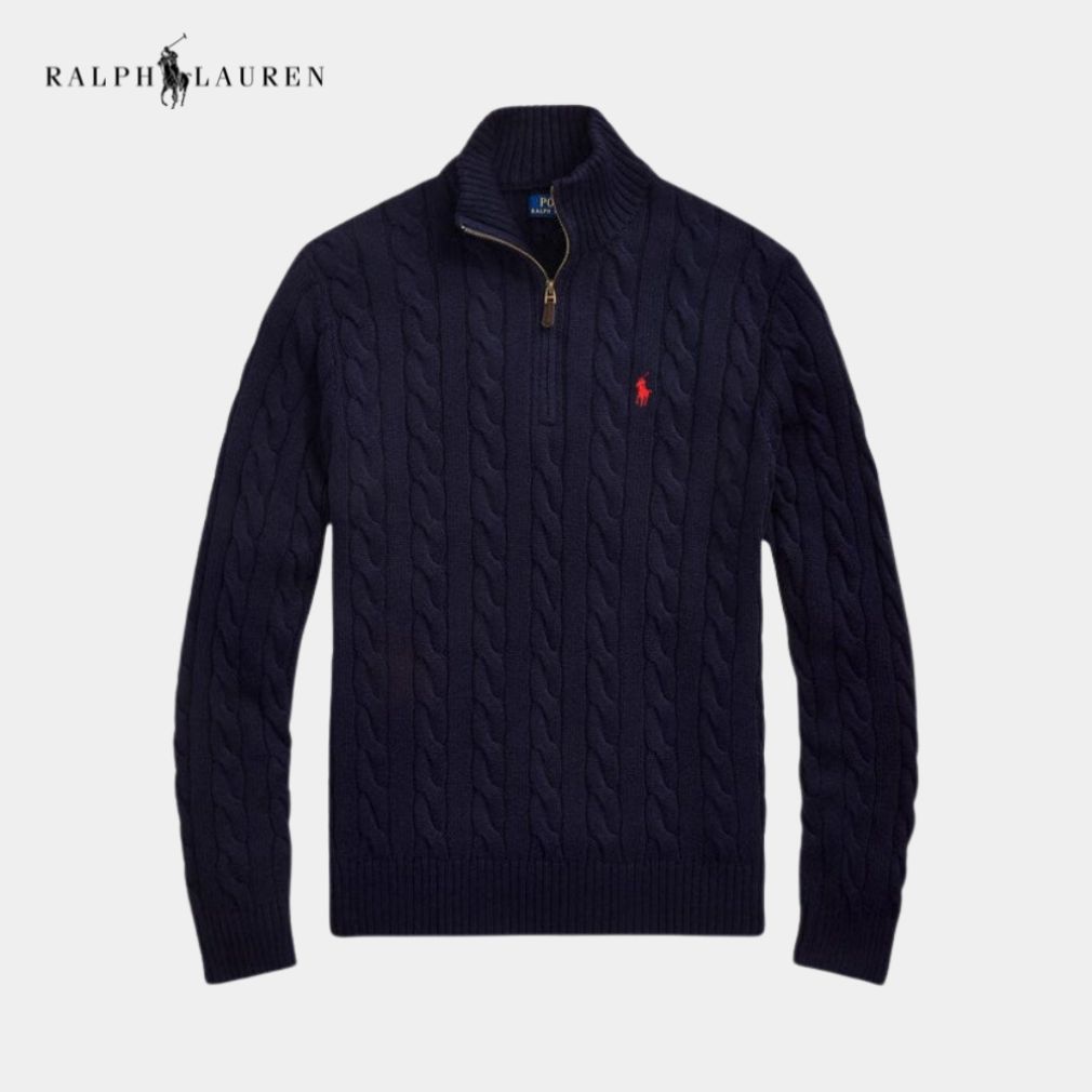 RALPH LAUREN - Jersey de Punto Grueso con Cremallera – Estilo Atemporal